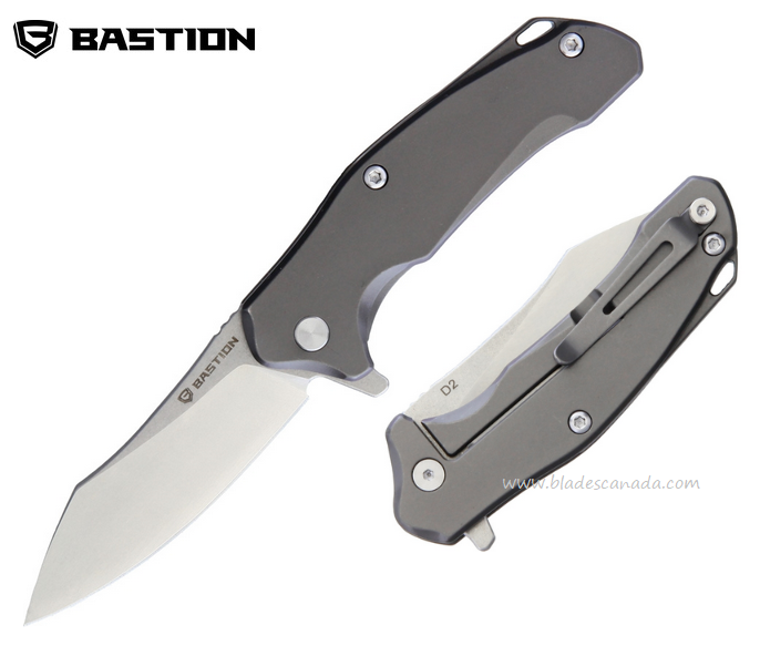 Bastion Mini Braza Bro Flipper Framelock Knife, D2, BSTN228